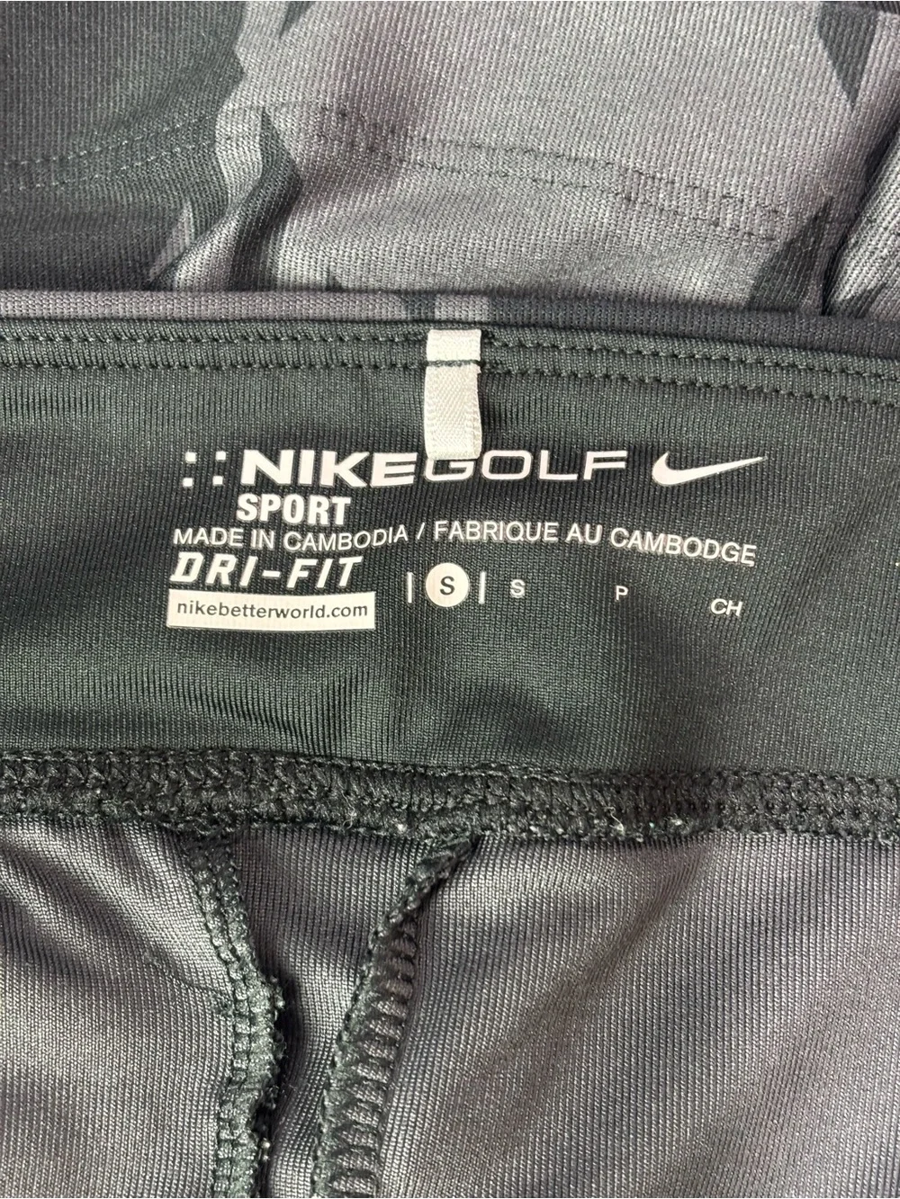 Nike Golf Sport Dri-FIT skirt black grey argyle plaid pattern size small - Picture 5 of 10